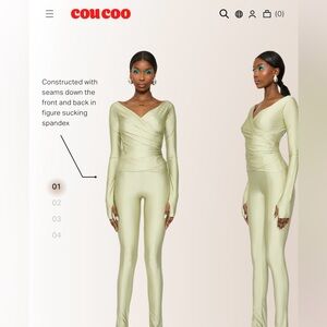 New With Tags Coucoo Lanai Long Sleeve Top and Bottom Set Mint Gum Sz M